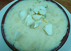 Ajoarriero, con patatas y bacalao.